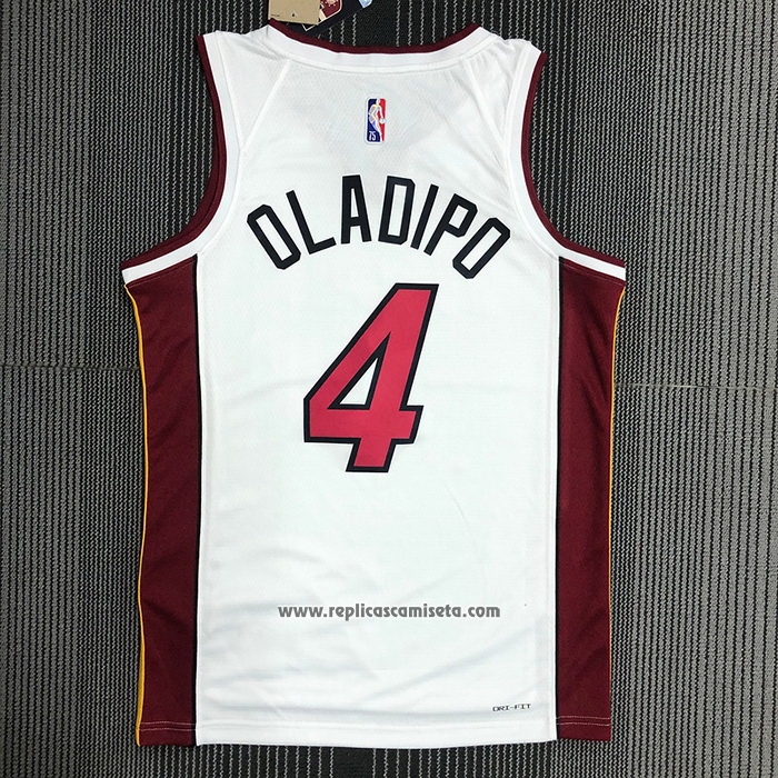 Camiseta Miami Heat Victor Oladipo #4 Association 2021-22 Blanco